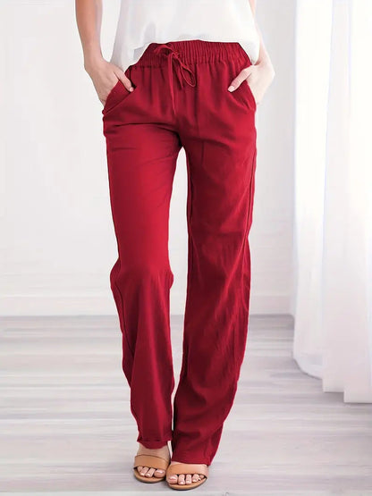 Damen Weite Hose Elastischer Bund Bequem