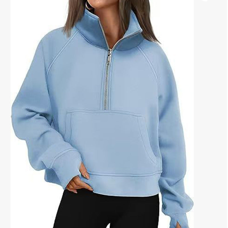 Damen Hoodie Hochkragen Sportlich Norvielle