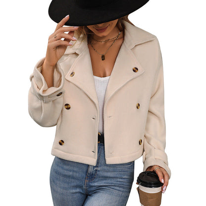 Damen Cropped Blazer Jacke Doppelter Knopfleiste Norvielle