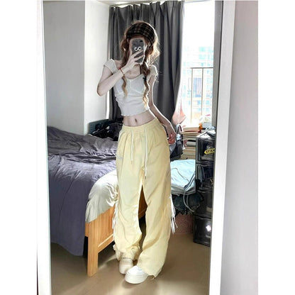 Damen Sporthose mit Seitlichen Streifen und Schnürbund Bequem