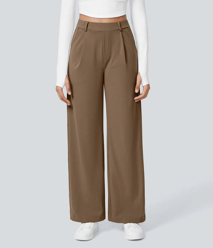Damen Palazzo-Hose Weit Geschnitten Falten Norvielle