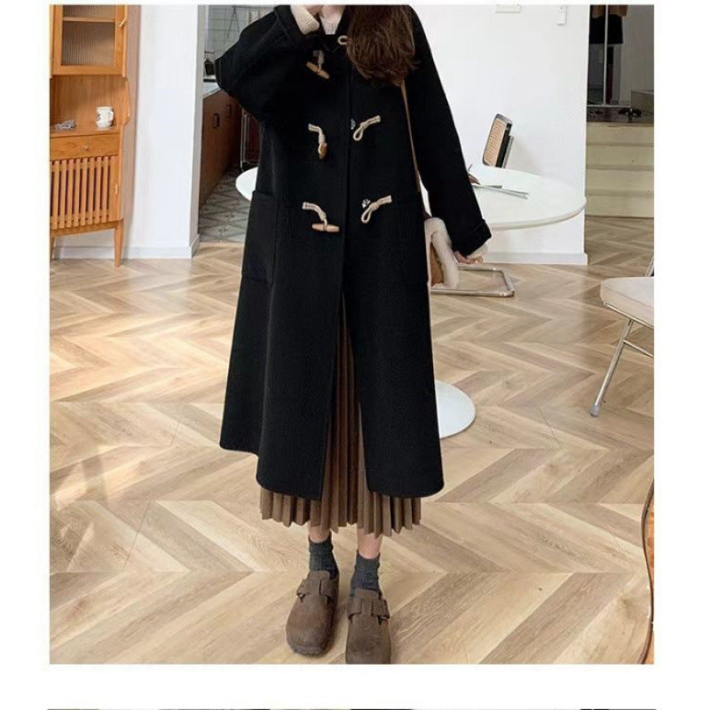 Damen Dufflecoat Praktische Taschen Dekorative Holzknebel Norvielle