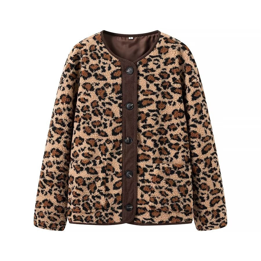 Damen Isolierte Leopardenjacke Wärme Norvielle