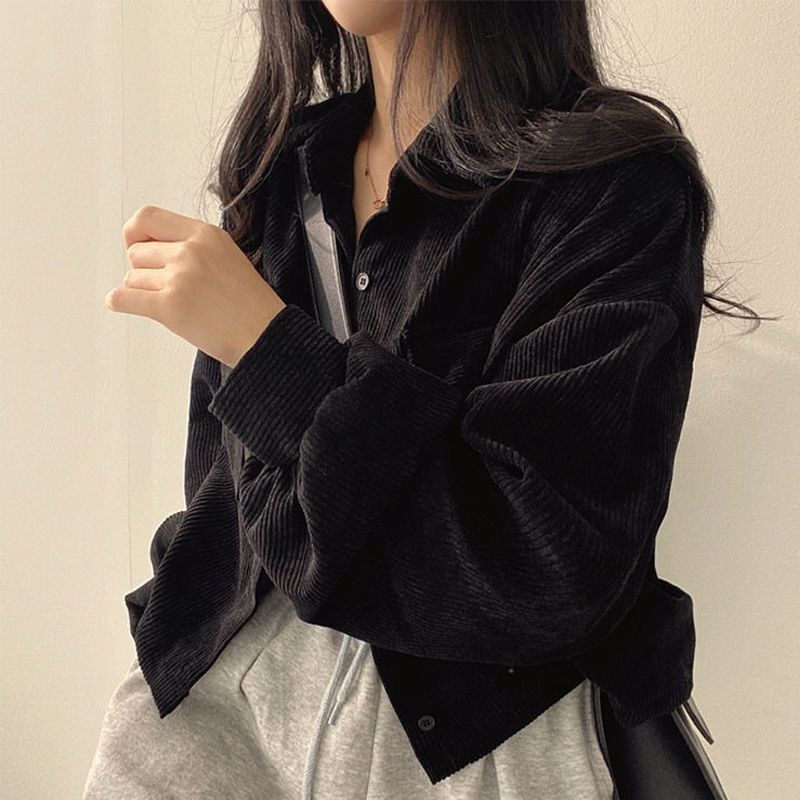 Damen Cordjacke Voluminöse Ärmel Norvielle