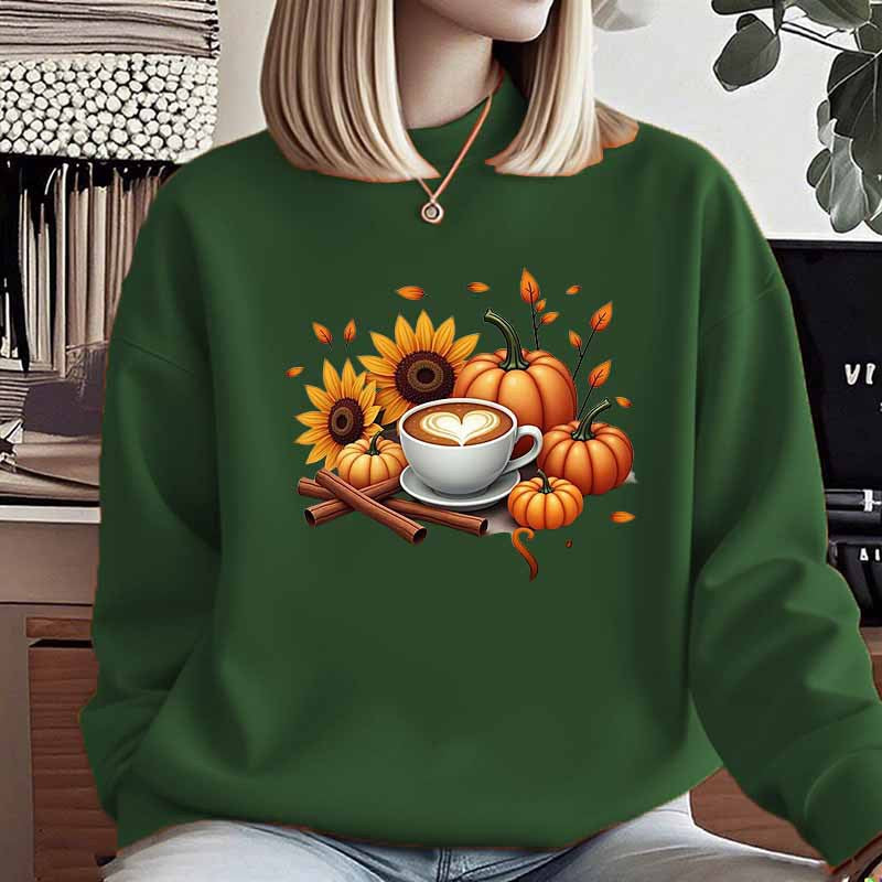 Damen Sweatshirt Herbstlich Motiv Besonderer Druck Norvielle
