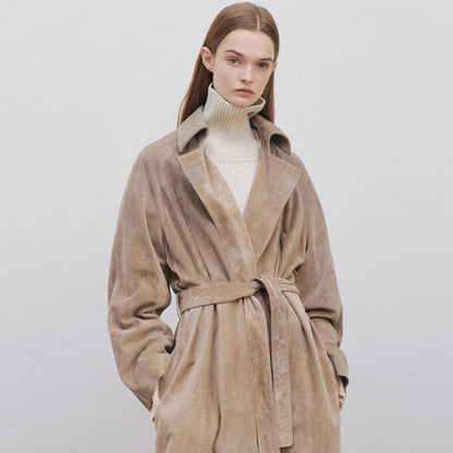 Damen Trenchcoat Wildleder Norvielle Elegant