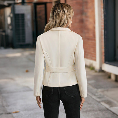 Damen Blazerjacke mit Gürtel und Taschen Norvielle