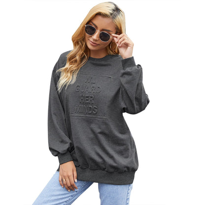 Damen Sweatshirt Rundhalsausschnitt mit Schriftzug