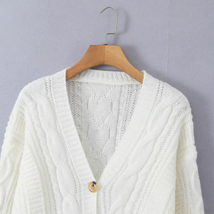 Damen Strickjacke V-Ausschnitt Kuschelig Norvielle