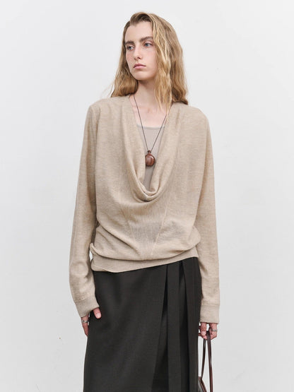 Damen Rollkragenpullover Feinstrick Beige