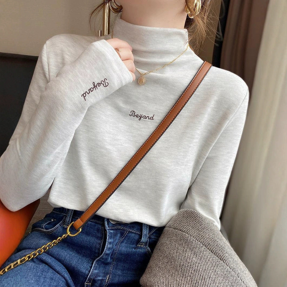 Damen Turtleneck Pullover mit Schriftzug - Norvielle