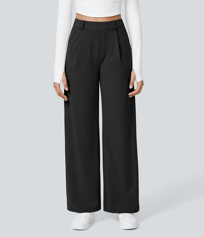 Damen Palazzo-Hose Weit Geschnitten Falten Norvielle