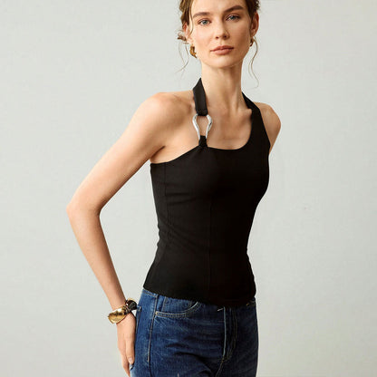 Damen Schulterfrei Metallakzent Elegantes Design