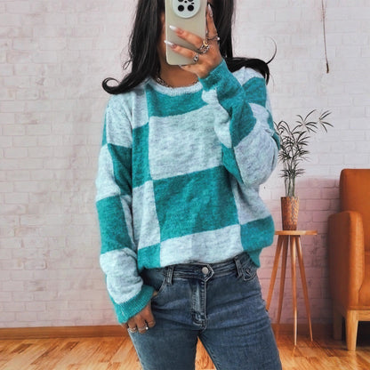 Damen Pullover Karomuster Modern Norvielle