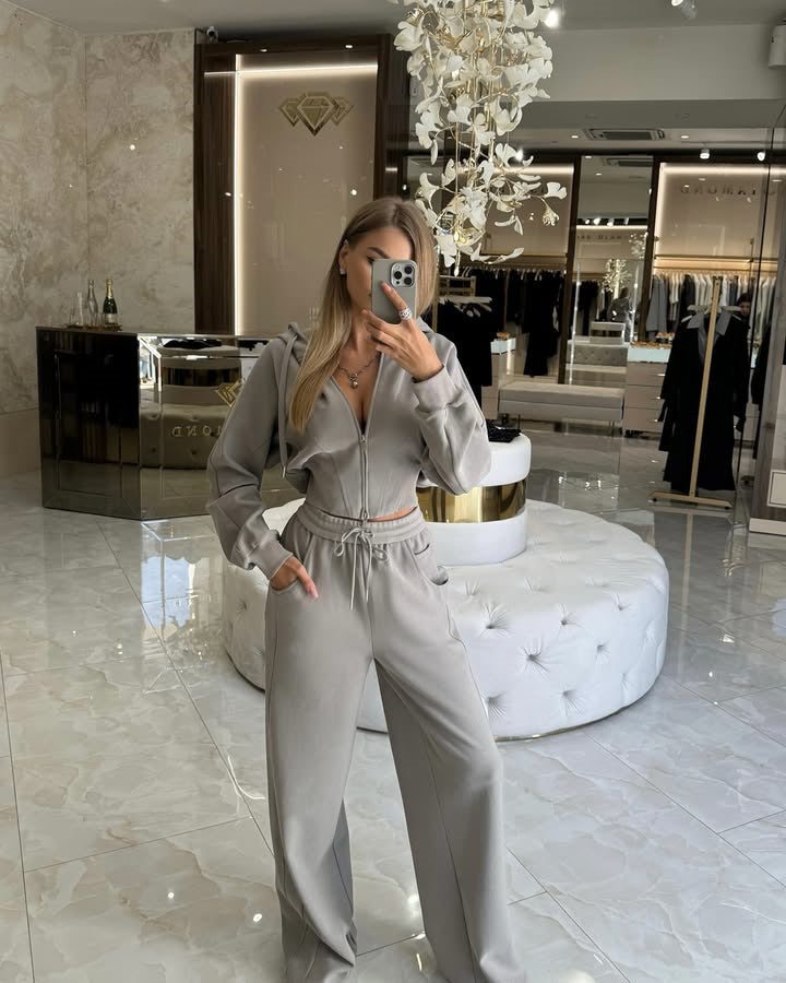Damen Hoodie Set Norvielle Elegantes Sweatshirt mit Hose