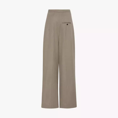 Damen Hochbundhose aus Baumwolle mit klassischen Falten