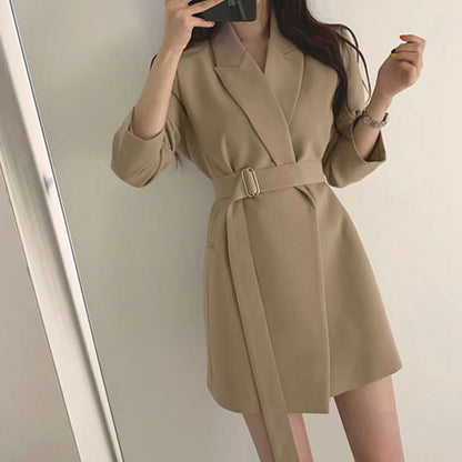 Damen Blazer Mit Taillengürtel Elegantes Design