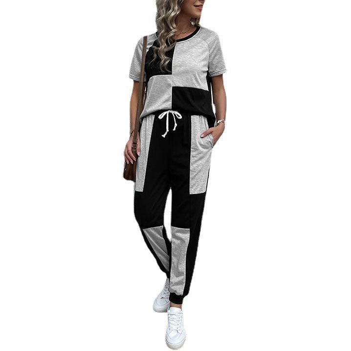 Damen Freizeitanzug mit Farbblock und Taschen Norvielle