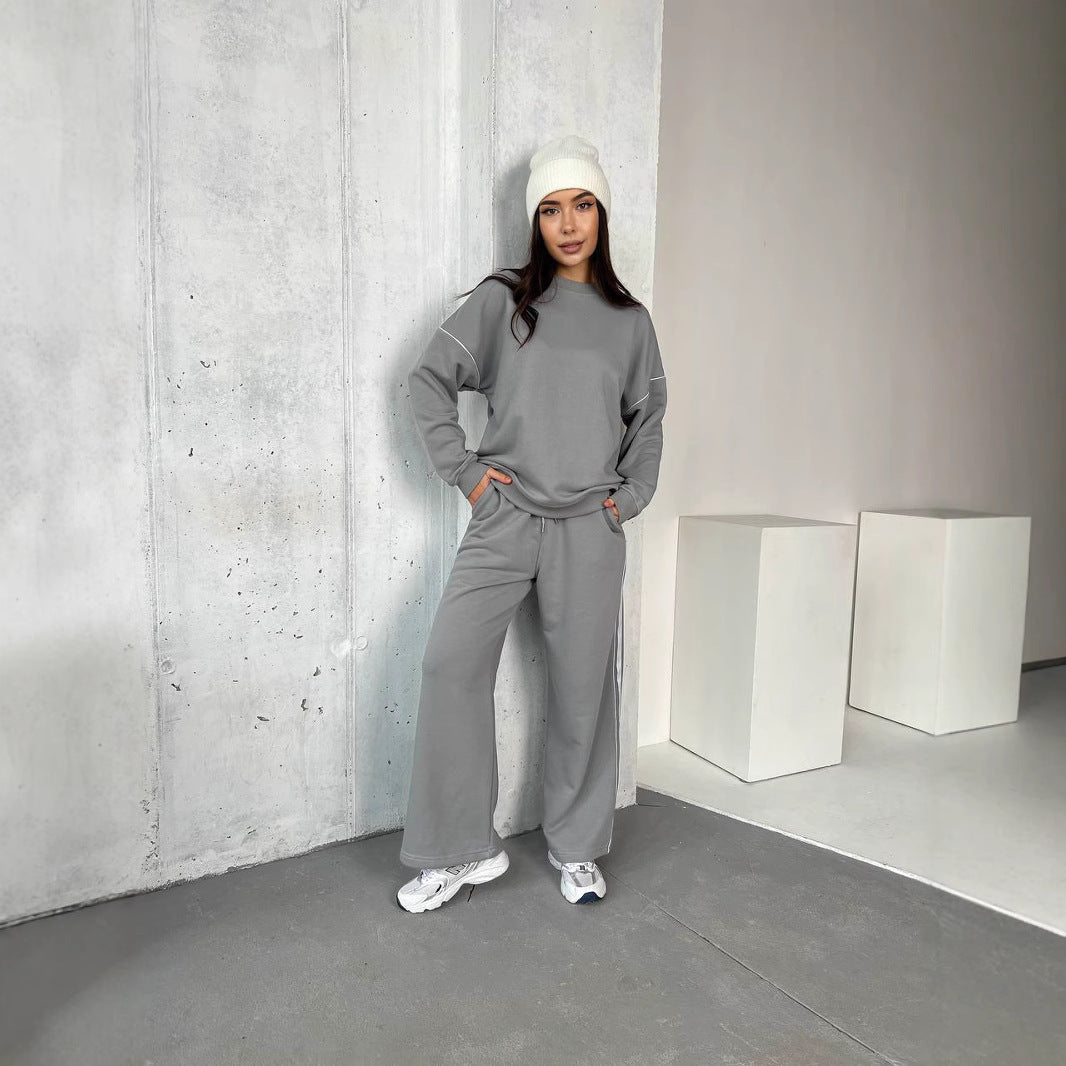 Damen Sportanzug Bequem Weite Passform Schwarz Norvielle - Norvielle