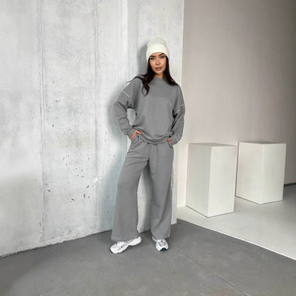 Damen Sportanzug Bequem Weite Passform Schwarz Norvielle - Norvielle