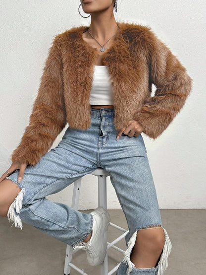 Damen Kurzjacke Flauschig Norvielle