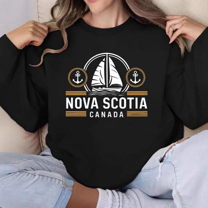 Damen Sweatshirt Maritimes Segelmuster Norvielle - Norvielle