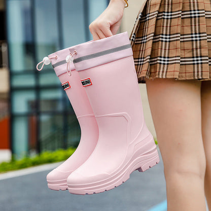 Damen Gummistiefel Verstärkter Knöchelschutz Rutschfeste Sohle