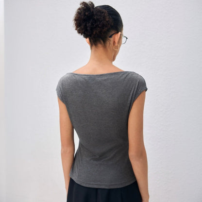 Damen Oberteil Asymmetrisch Drapiert Norvielle