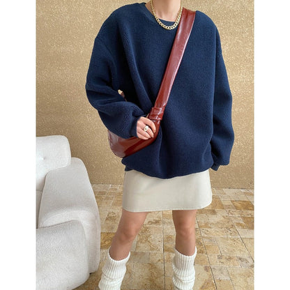Damen Fleece-Pullover Weit Norvielle Bequem