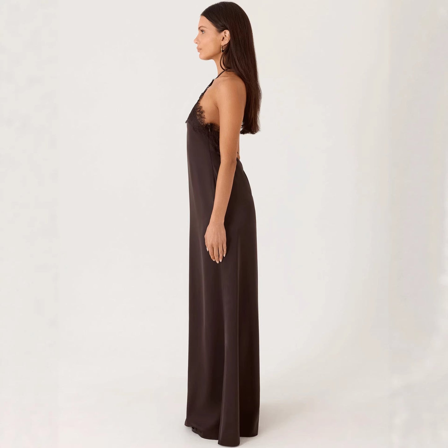 Damen Maxikleid Spitzen-Bustier Fließend Norvielle