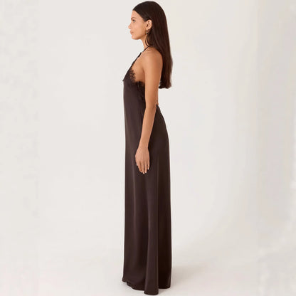 Damen Maxikleid Spitzen-Bustier Fließend Norvielle