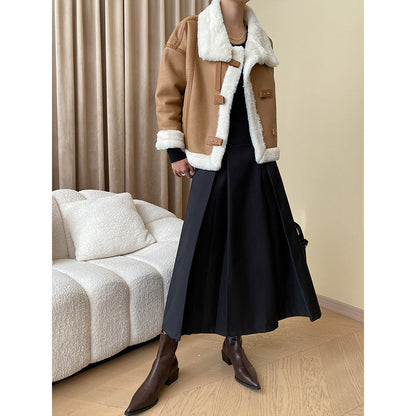 Damen Lederjacke Fleecegefüttert