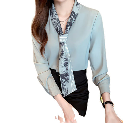 Damen Bluse Elegantes Design V-Ausschnitt