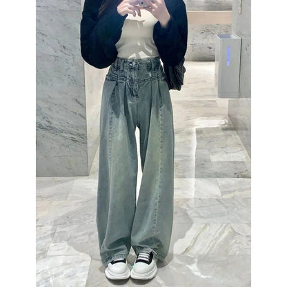 Damen High-Waist Jeans Weit Norvielle