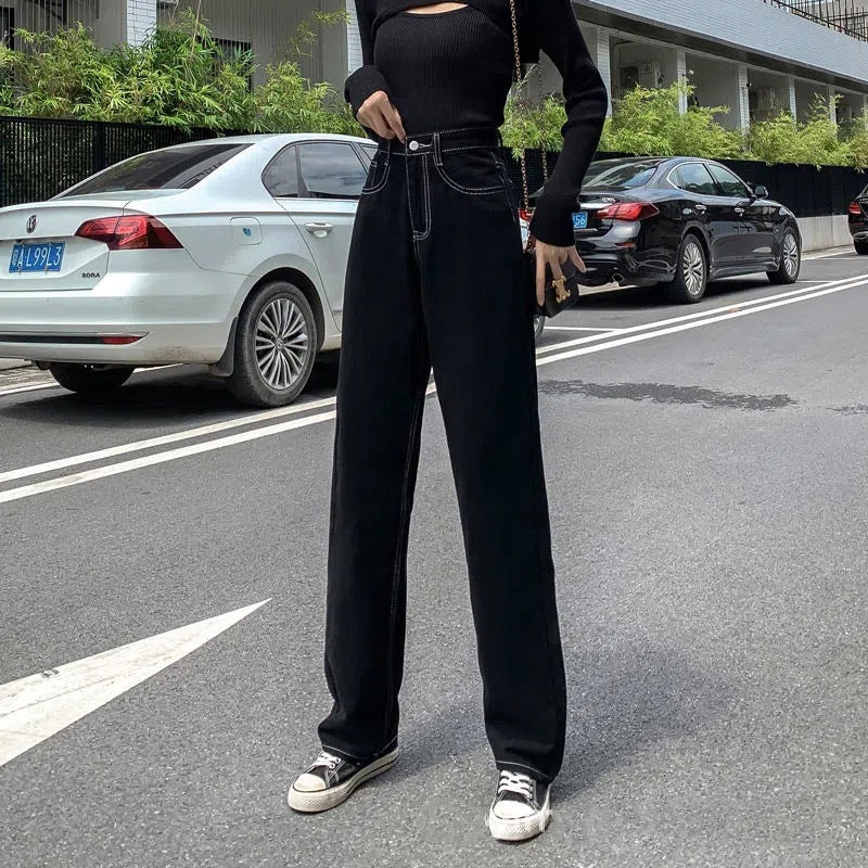 Damen Weite Jeans Hochgeschnitten Norvielle - Norvielle