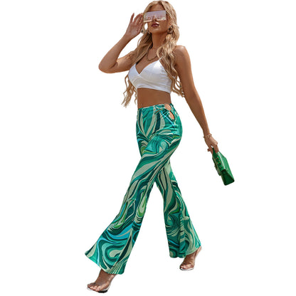 Damen Palazzo-Hose Wellenmuster Norvielle