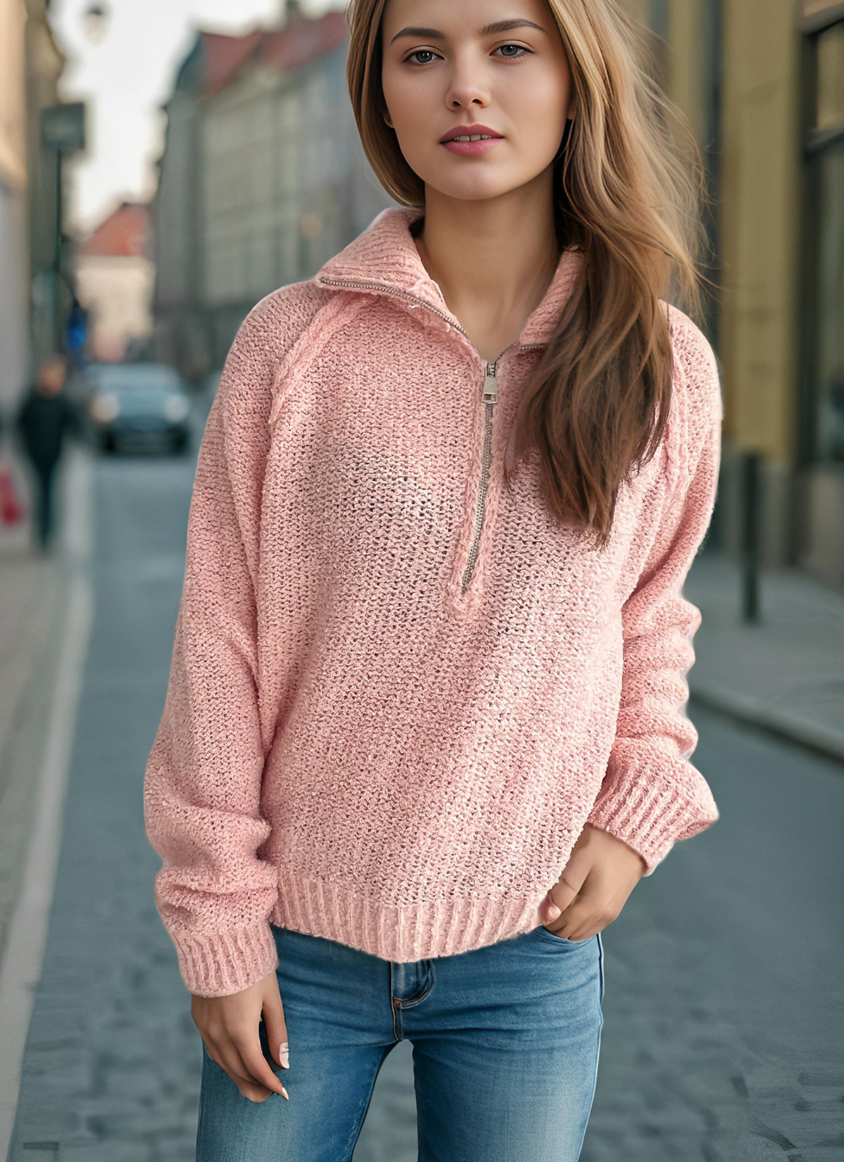 Damen Strickpullover Oversized Ärmel Norvielle