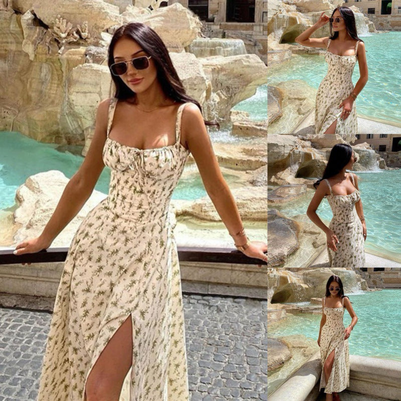 Damen Maxikleid Schulterfrei Rüschen Norvielle