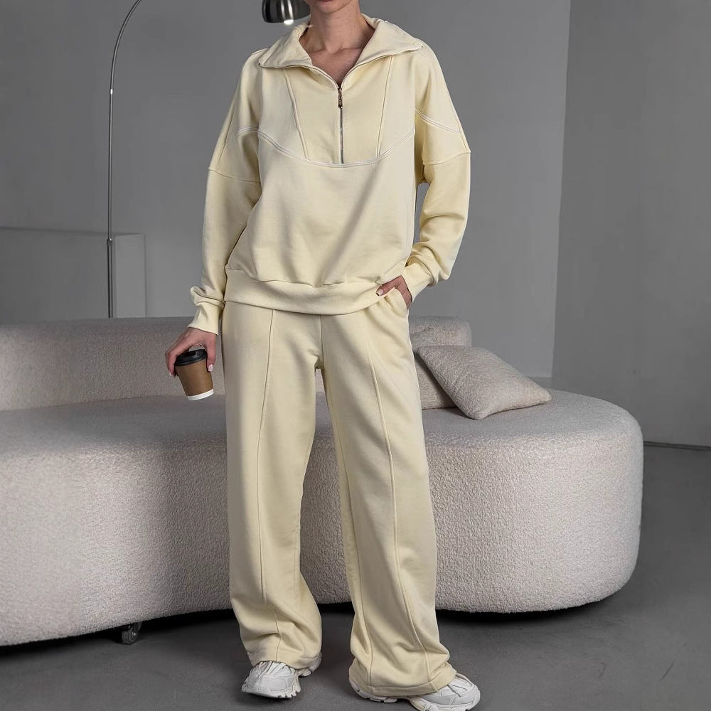 Damen Kapuzenpullover Reißverschluss Bequeme Lockere Hosen Norvielle