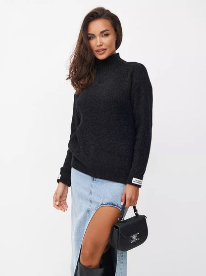 Damen Strickpullover Stehkragen Norvielle