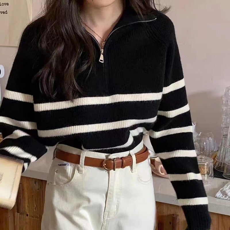 Damen Pullover Streifenmuster Norvielle