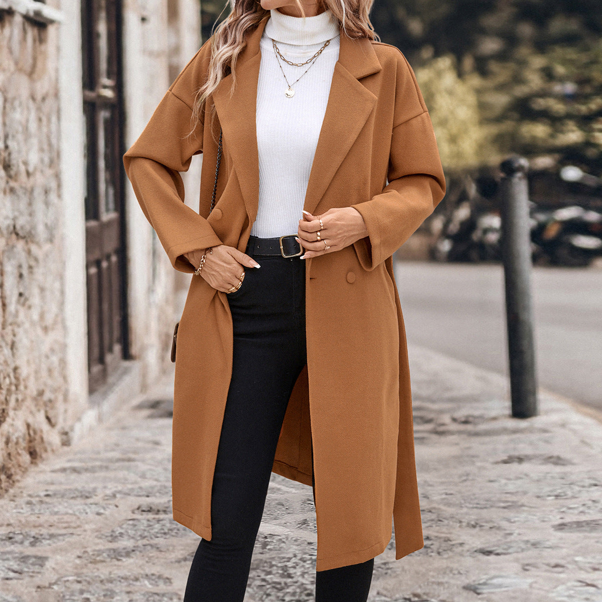 Damen Trenchcoat Taillierbarer Gürtel Moderner Schnitt Norvielle