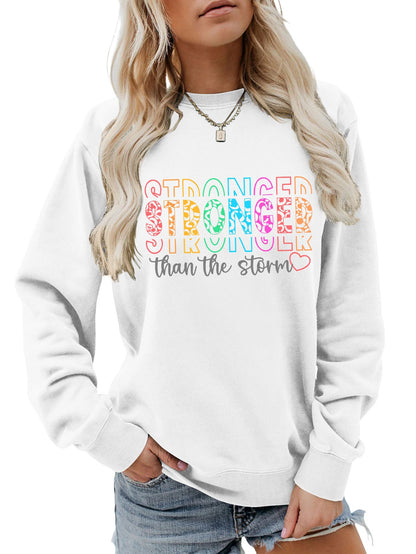 Damen Sweatshirt Lässiger Schnitt Motivierender Schriftzug Norvielle