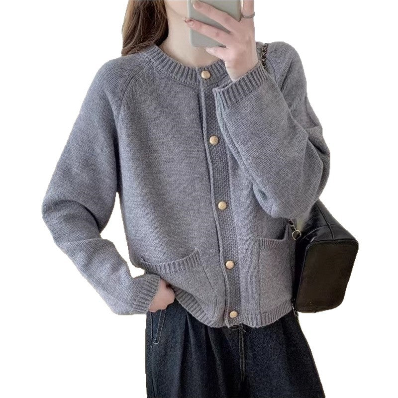 Damen Strickjacke Knopfleisten mit Taschen Norvielle