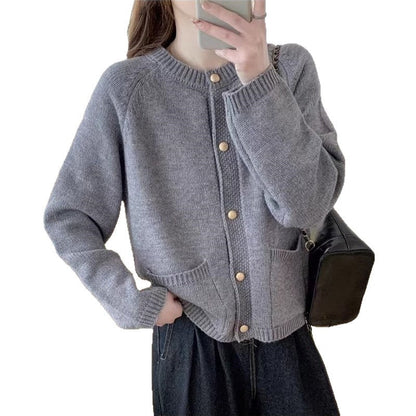 Damen Strickjacke Knopfleisten mit Taschen Norvielle