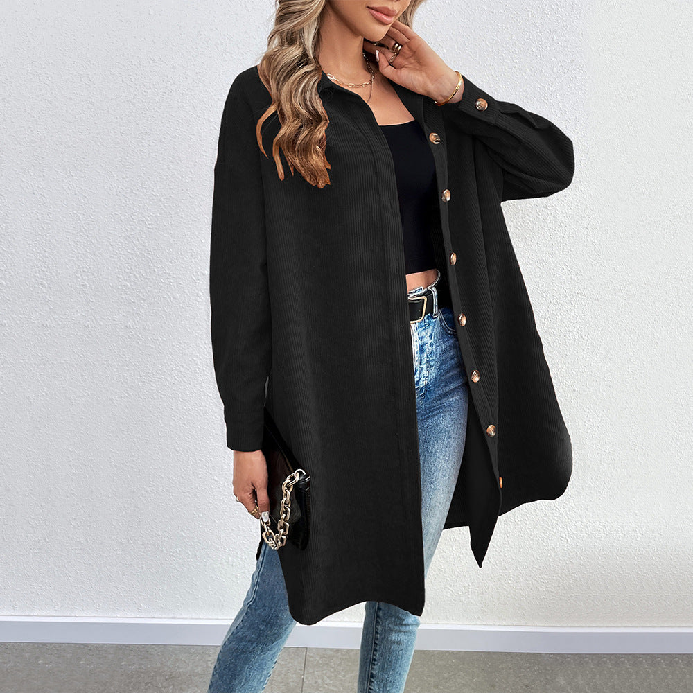 Damen Cordjacke Langarm Weich Norvielle