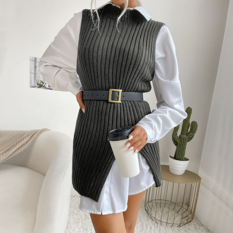 Damen Strickkleid Tailliert Modern Norvielle