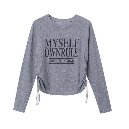 Damen Langarm T-Shirt Lässig Weiß Norvielle