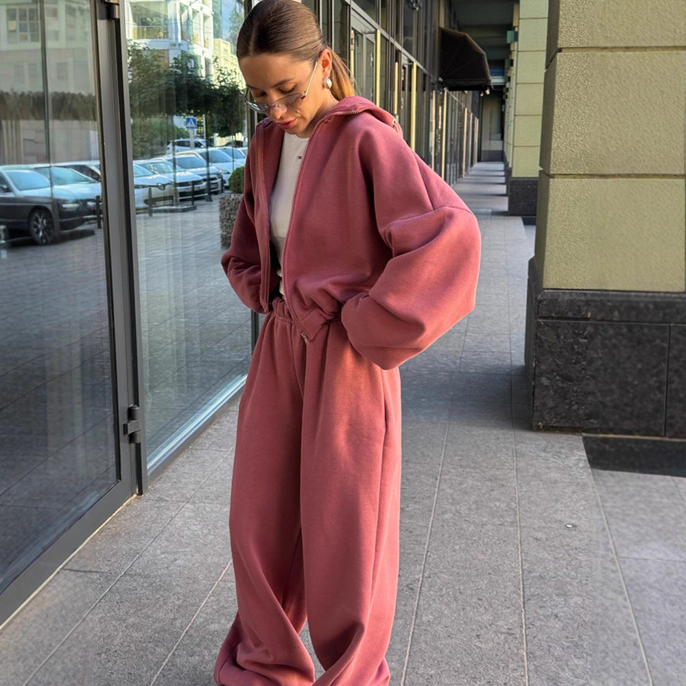 Damen Freizeitanzug Weiter Schnitt Elastisch Beige
