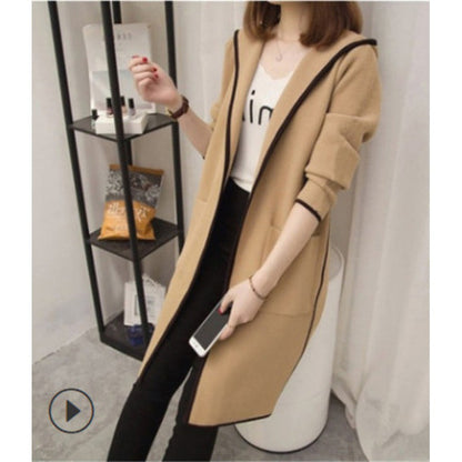 Damen Strickjacke Lang Norvielle Mit Taschen - Norvielle